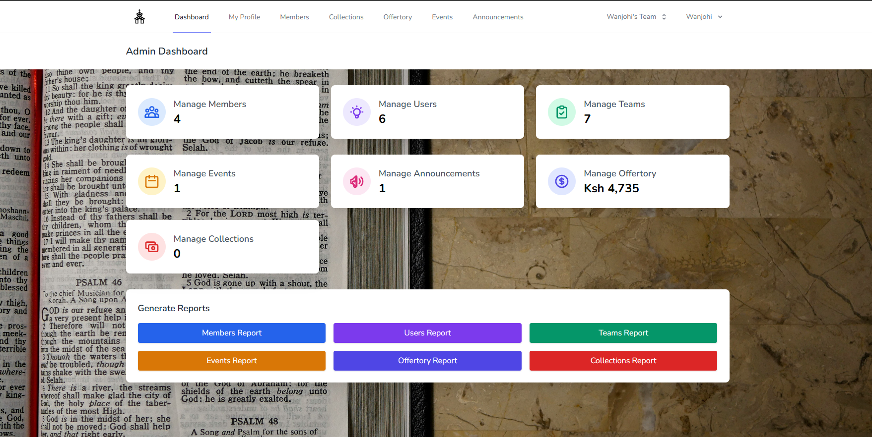 Admin Dashboard